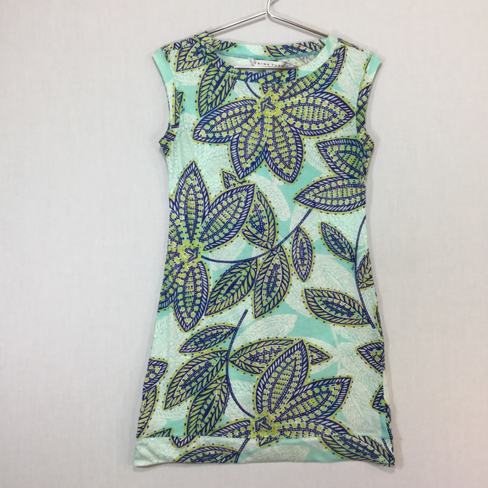 Trina Turk Stylized Botanical Print Dress - Picture 1 of 4